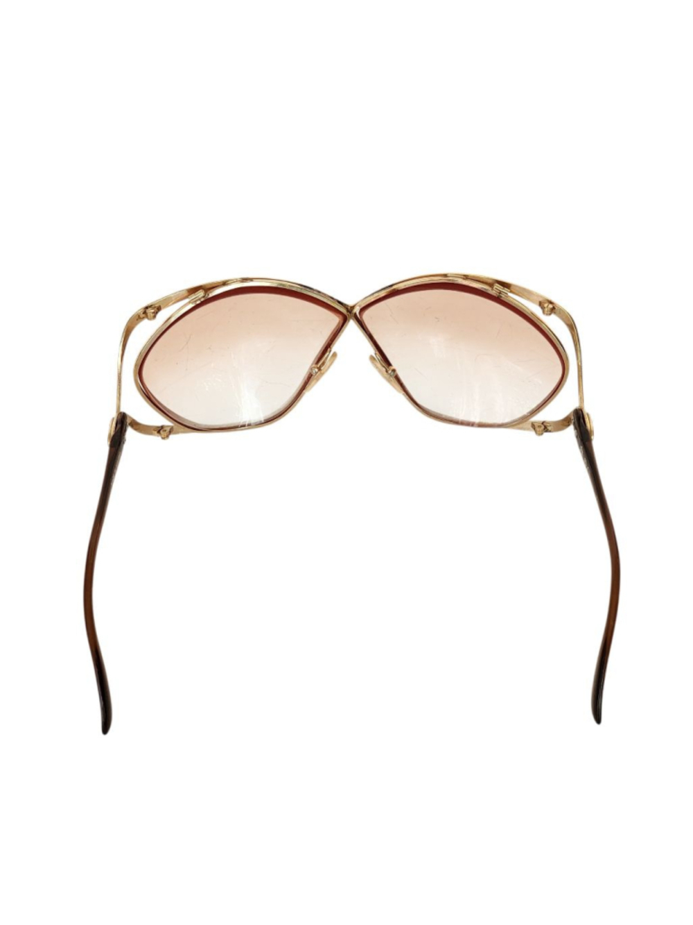 CHRISTIAN DIOR Vintage Gold Oversized Sunglasses Frame Only - Picture 4 of 9